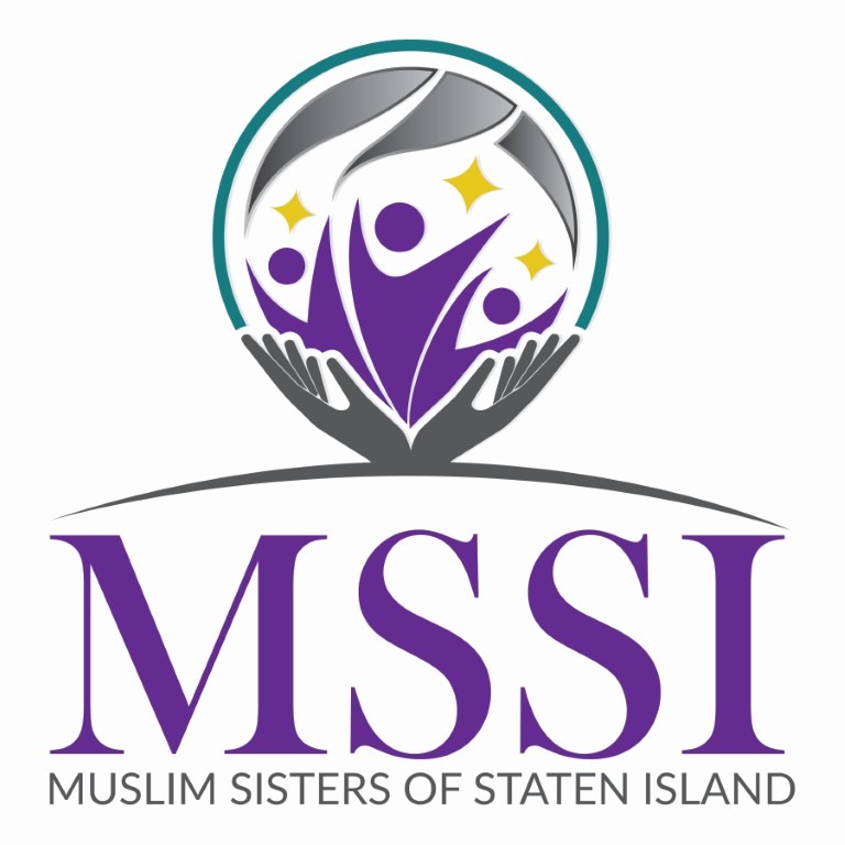 MSSI logo: Muslim Sisters of Staten Island with abstract figures and hands